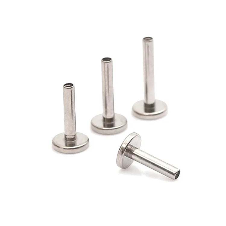 Fuxuan ASTM F136 Titanium Internally Threaded Flat Back Labret Post Labret Piercing 16G