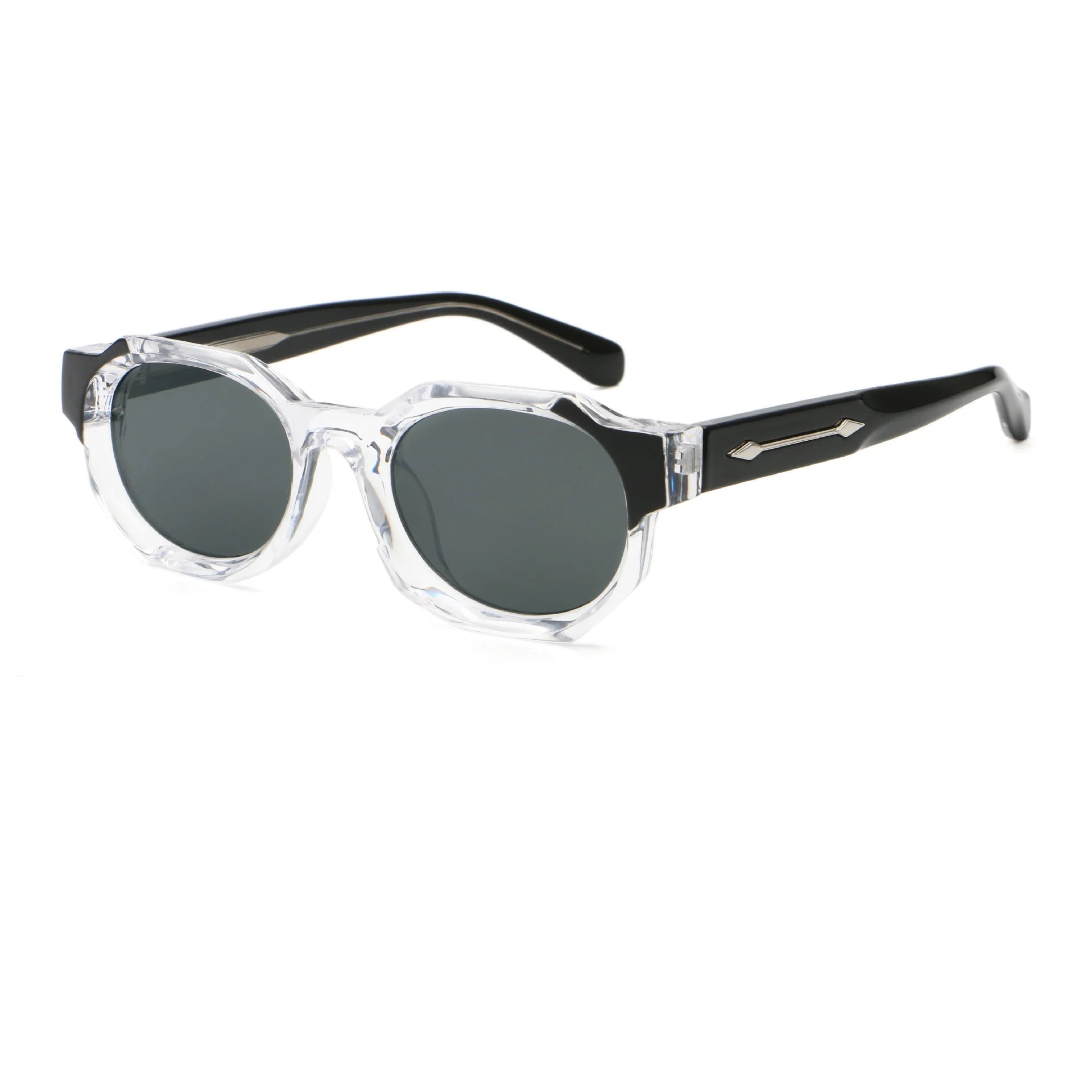 New Square Vintage European American Fashion Thickened Acetate UV400 Trendy Street Style for Men Women Sunglasses