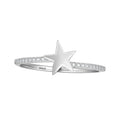 Simple Trendy 925 Sterling Silver CZ Diamond Star Shape Rings for Women Girls