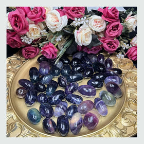 Wholesale Fengshui Natural Crystals Healing Stones Crystal Crafts rainbow Fluorite Tumble Stone for Souvenir