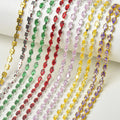Multicolor Glitter Horse Eye Rhinestone Sewing Chain 3*6mm Glass for Crafts Bracelet and Hand Chain Jewelry with Charm