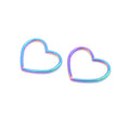 40mm Rainbow Color Metal Heart Shape Ring for Leather Strap Collar