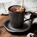 Japanese Vintage Style Ceramic Coffee Mug with Saucer Luxury European Retro Porcelain Breakfast Cup Set Exquisite Home Use