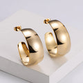 Lead-free Hypoallergenic Stainless Steel Jewelry Gold Plated Ladies Woman Chunky Hoop Earrings Stainless Steel