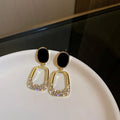Korean Fashion Personality Ear Rings Geometric Diamond Earings Net Red Temperament Design Earrings