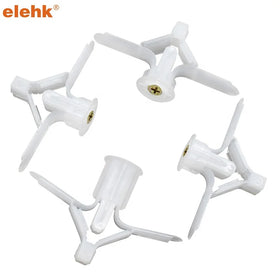 Elekh Winged Butterfly Toggle Anchors Plastic Gypsum Board Wall Plug Expansion Plastic Anchor for Walls