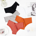 Seamless Underwear Women's Comfortable Mid-waist Underwear Large Size Solid Color Briefs Ladies Inner Wear