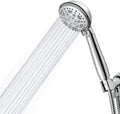 6 Way Handheld Shower Head Pressurized Hand Showerhead Set with Stainless Steel Hose and Adjustable Bracket