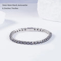 Wholesale Starsgem Sterling Silver Luxury Engagement Jewelry Bracelet 3mm 4mm Round Shape Black Color Moissanites Tennis Chain