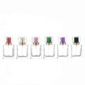 Perfume Glass Bottle Perfume 50ml Screw Neck Empty  Clear Perfume Bottles With 6 Colors Caps