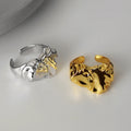 ICEBELA Jewelry S925 Sterling Silver Stone Texture Female Opening Irregular Convex Face Index Finger Ring