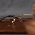 Wholesale Titanium Optical Eyeglasses Frame for Men New Model Rimless Reading Glasses with Presbyopic Anti-Blue Light From China