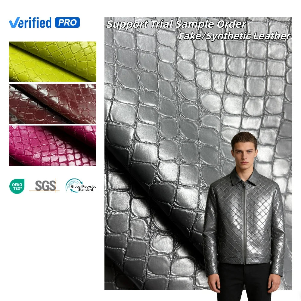 PFAS FREE Synthetic Leather Fabric Leather Jacket Fabric Stone Grain Trend Manufacturers Direct Sales Designer Leather Fabric