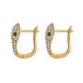 18K  PVD Gold Plated Micro Pave Clear Emerald CZ Stone  Snake Hoop Earring Trendy Fashion Jewelry
