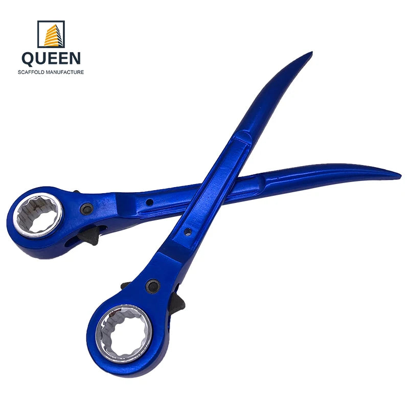 LINYI QUEEN 19/21mm High Hardness Scaffold Spanner Aluminum Anodised Blue Surface Treatment Podger Handle Scaffolding Key