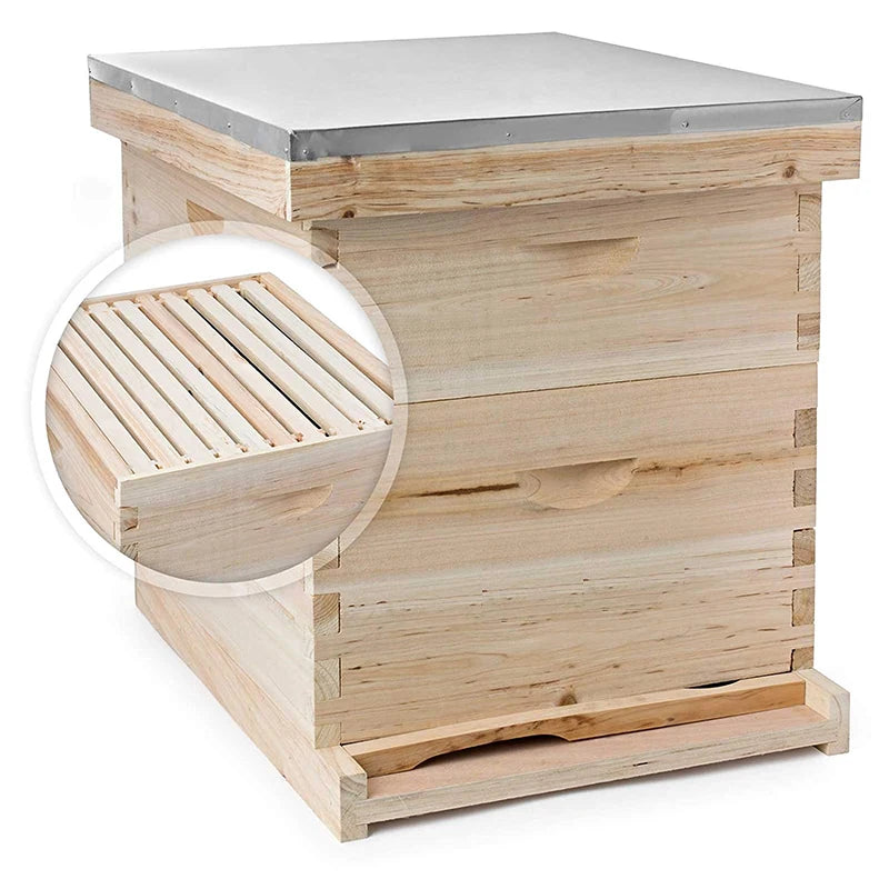 One Deep and One Shallow for Bees Langstroth Wood Bee Hive