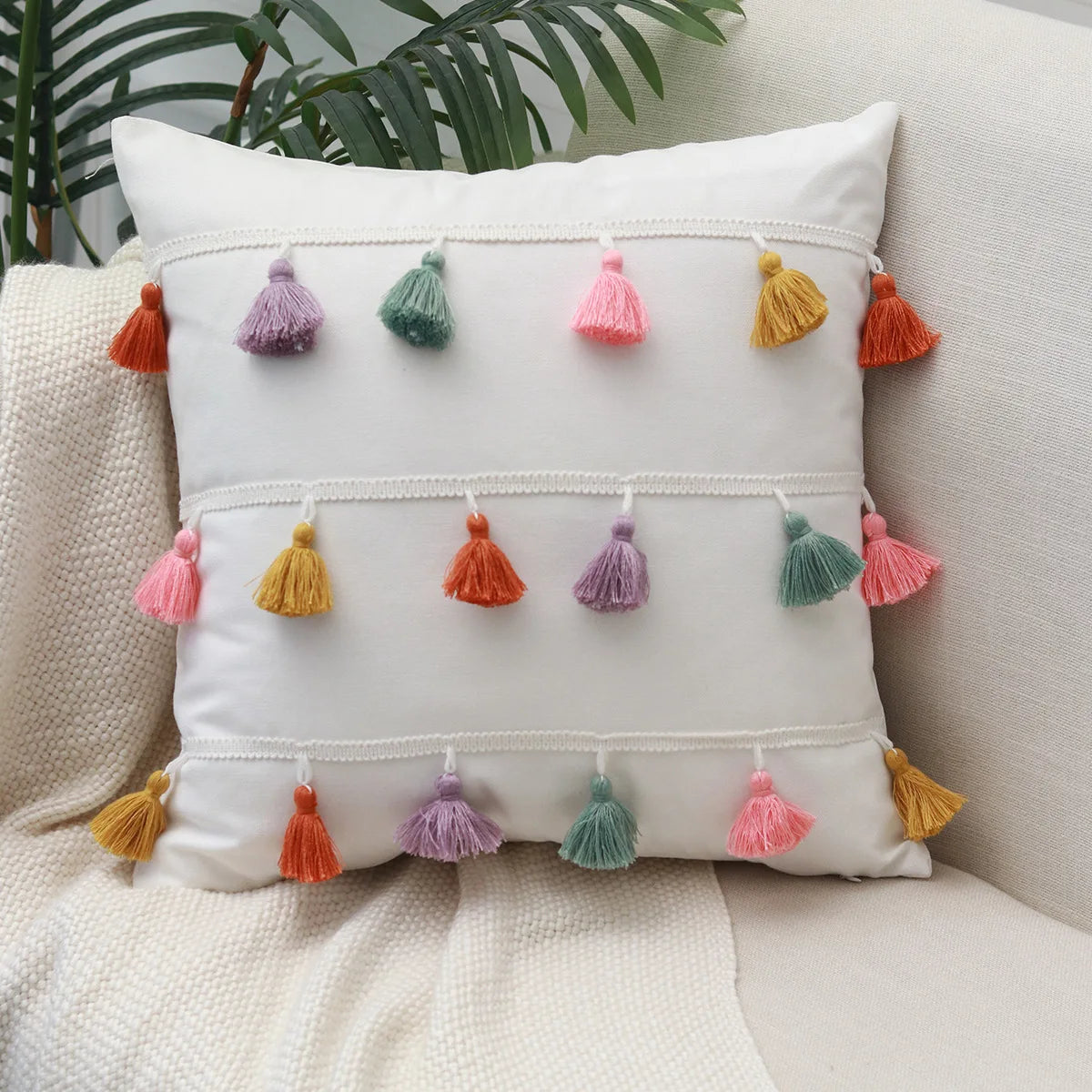 Nordic Simple Lace Pillow Fashionable Embroidered Cushion Cover for Home Hotel Sofa Living Room Bedroom Car