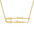Personality Nameplate Fashion Pin Jewelry Stainless Steel Pendent Charm Necklace Customized Two Name Lovers Necklace