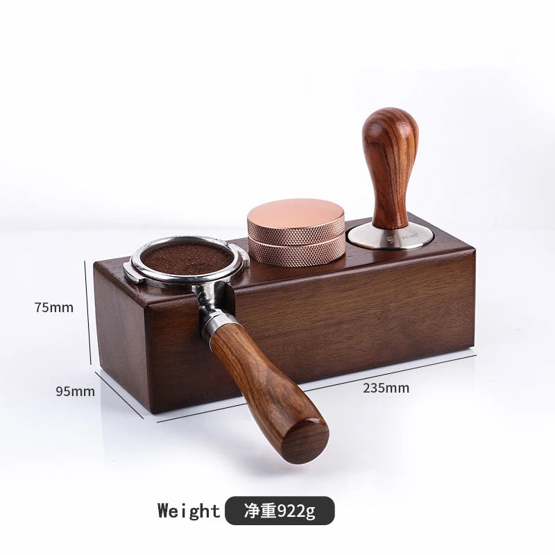 Wooden Espresso Coffee Filter 58mm Wood Coffee Tamper Holder Espresso Coffee Tamper Mat Tamper Station
