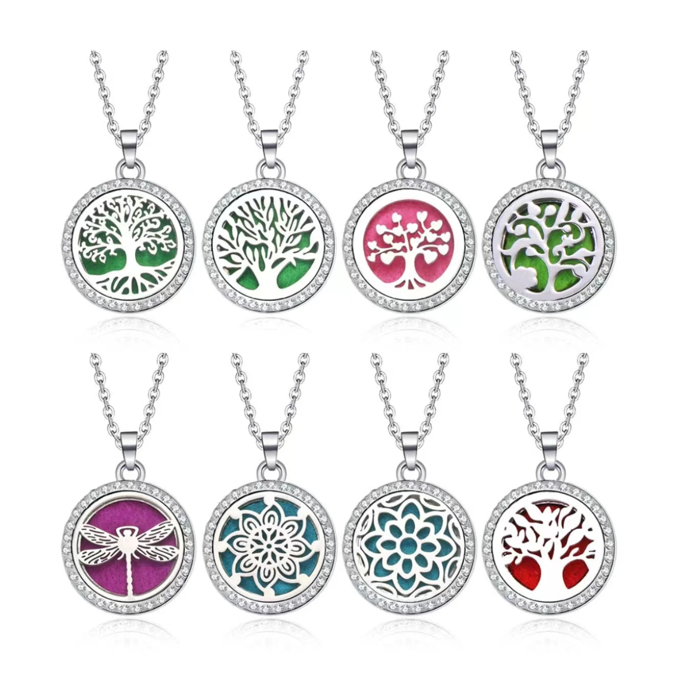 Aromatherapy Essential Oil Diffuser Necklace Different Pattern Pendant Box Adjustable Chain Jewelry for Women