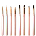 YALIXIN Luxury Professional UV Gel Nail Brush Set Custom Logo Acrylic Handle Thin Liner Drawing Nail Art Oval Hair Shape Crimped