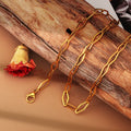 Minimalist Stainless Steel 18K Gold Rhombic Shape Chain Link Bracelet Necklace Set for Women