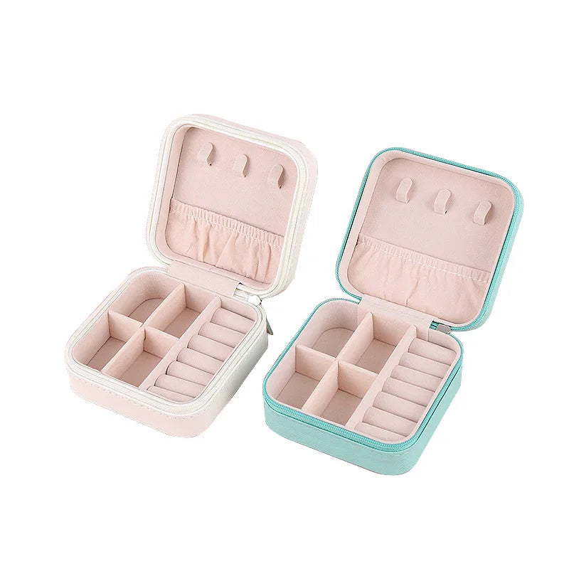 PU Leather Small Travel Jewelry Boxes for Women Girls Necklace Box Organizer Portable Jewelry Storage Case