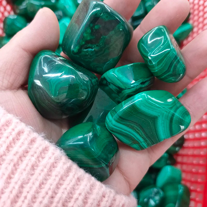 Malachite Tumble Wholesale Beautiful Malachite Tumbled Stones and Malachite Green Crystals Tumbles