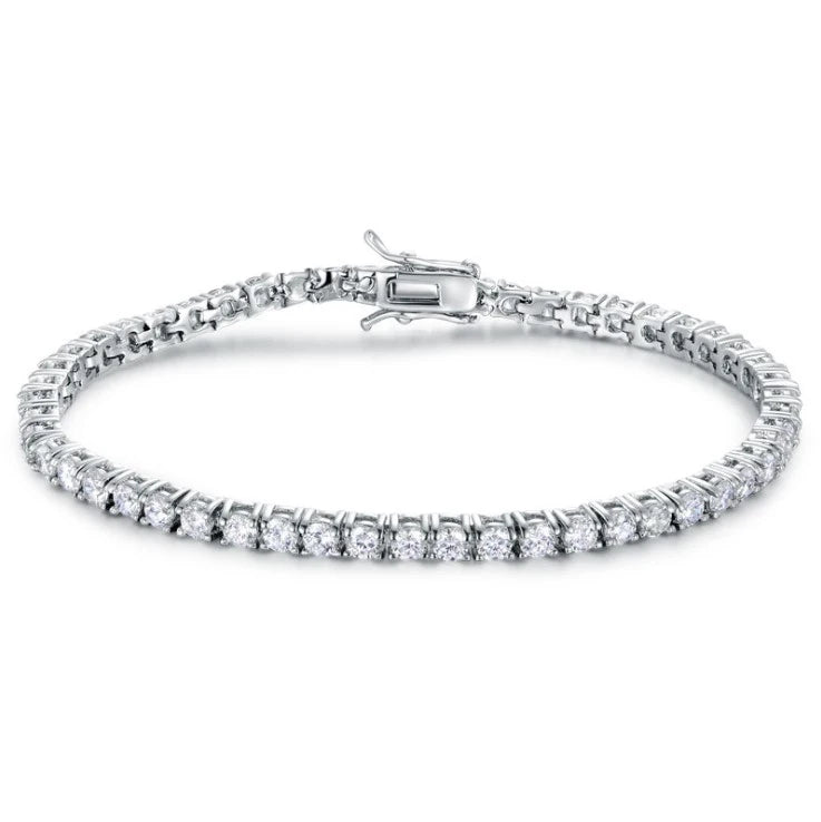 Luxury Jewelry Classic Design 3mm Round Cubic Zircon CZ Tennis Bracelet Woman Tennis Bracelet