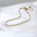 Elegant Designer 18K Gold Plated Stainless Steel Freshwater Pearl Bead Chain Choker Necklace Fine Jewelry Women NC-791