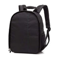 Black Small Waterproof Canvas Rucksack Dslr Camera Backpack for Hiking with Divider