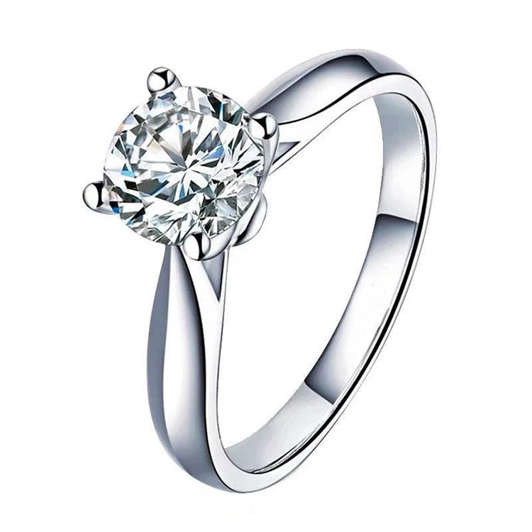 SGARIT Fine Jewelry 1.00CT VVS Moissanite Diamond Ring GRA Certificate 18K White Gold Anniversary Gift Women Engagement Ring