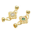 New Arrival Green White CZ Setting in Clover Flower Shape Double Side Openable Necklace Clasp Fashion DIY Jewelry Making Buckle