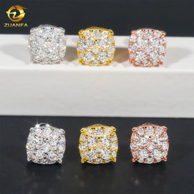 Wholesale 925 Sterling Silver Diamond Fine Jewelry Hiphop Stud Luxury Women Men Real Gold Cover Iced Out VVS Moissanite Earrings