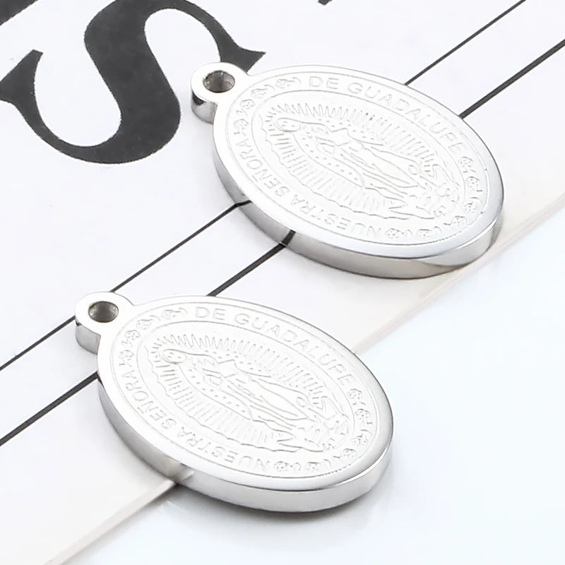 Custom Logo Religious Compass Charms for Women Men Non Allergic Stainless Steel Chain for DIY Jewelry Necklace