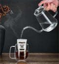 Wholesale Modern 350ml/600ml Glass Coffee Pot with Goose Neck Lid Sustainable Features PC Set for Hotels