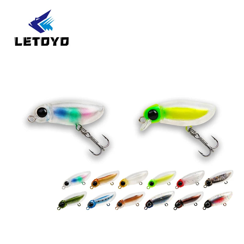 LETOYO LHB163 Mute Ball Pencil 38F/38mm 2.7g Top Water Mini Trout Fishing Lure Soft Plastic Body Surface Fishing Bait Wobblers