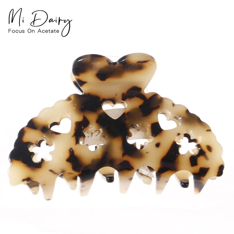 Mi Dairy Elegant Hollowed Out Flower Shaped Acetate Alloy Daily Use Hair Claws 223337