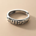 Silver Band Ring 925 Sterling Simple Retro Fashion Ring Thai Silver Engraved Ring