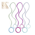 Nylon Surf Diving Sports Long Wrap Ponytail Holders No Damage Colorful Elastic Hair Bands Spiral Braided Hair Ties Women's 22CM