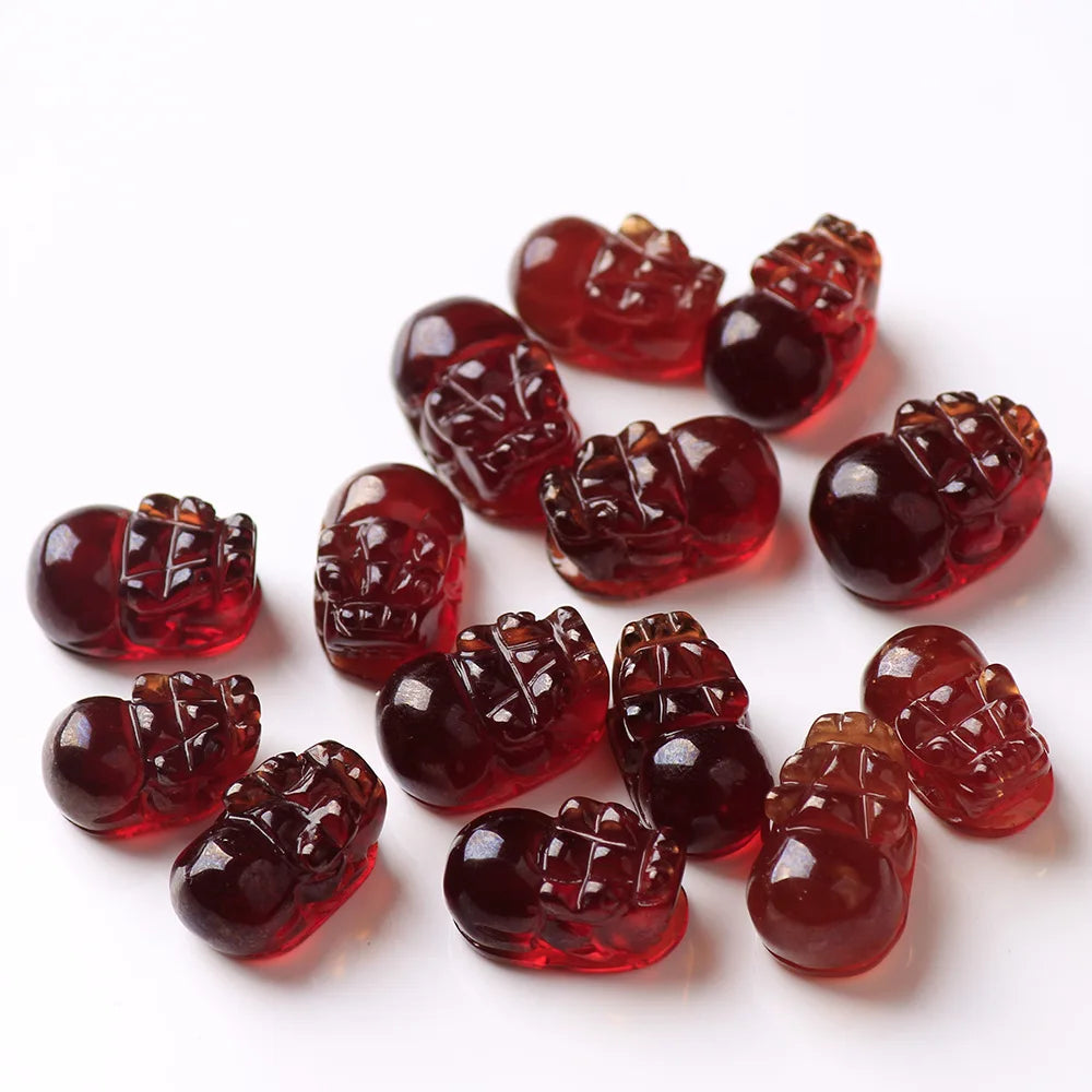 Natural Semi-precious Amethyst Garnet Hand Carved Cute Mini Animal Drilled Beads for Charm Bracelet Necklace DIY