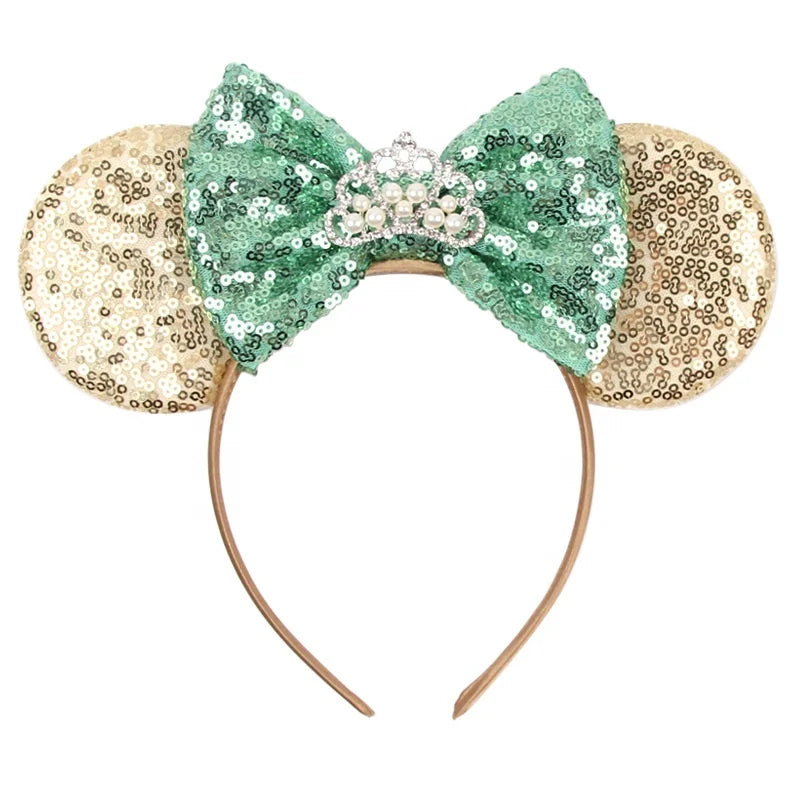 New Lovely Crown Design Kids Candy Color Sequins Bows and Mouse Ears Headband Festival Costume Party Head Wear