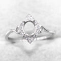 Semi Mount 5*6mm Sterling Silver Ring Empty Blank Support Claws Gems Setting S925 Frame Base Without Center Stone DIY for Inlay