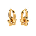 Ins Design 18k Gold Plated Geometric Star Shape Charm Hoop Earrings for Women Gifts Tarnish Free Fashion Jewelry