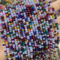 Wholesale Loose Gemstone Beads 2x4mm Faceted Abacus Shape Colorful Chalcedony Rondelle Spacer Beads for Jewelry Making