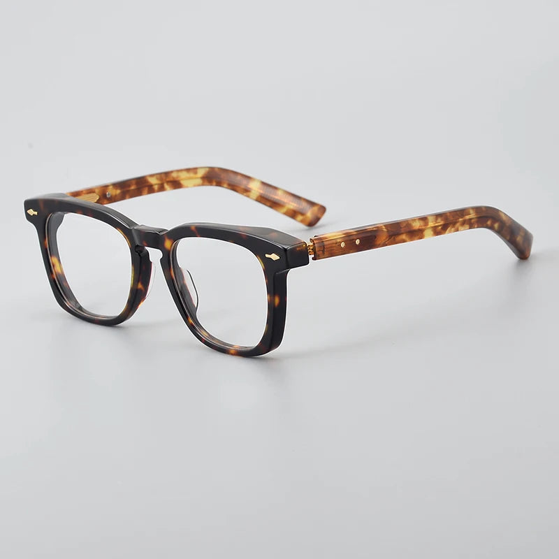 JMAE88 New Arrival Gentleman Retro Unisex Acetate square Optical Glasses Black Tortoise Thick Italy Fashion Square Acetate Frame