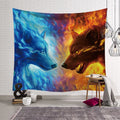 Nordic Wind Wolf Tapestry Wall Hanging Home Living Room Cartoon Animal Fabric Hanging Painting Decor Blanket Beach Towel