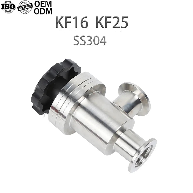 SS304 Vacuum Manual L Type KF16/25 Angle Valves with Formed Corrugated Pipe Seal Stainless Steel Vacuum Valves NW25 Angle Valve