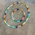 New Cute Elegant Natural Stone Bead Choker Necklace Stainless Steel Beads for Women