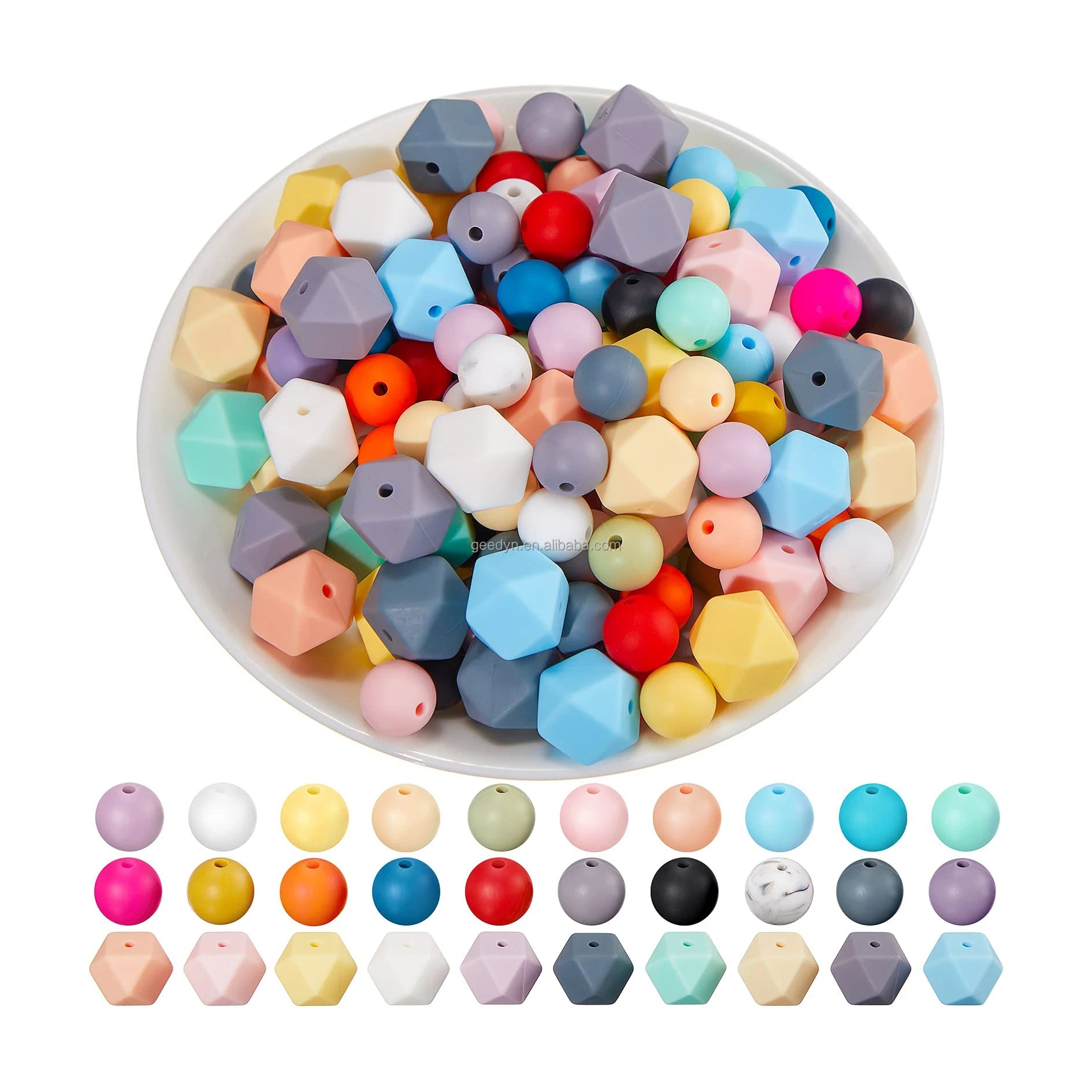 Wholesale 14mm Colorful Anise Beads with Irregular Silicone Bead for Bracelet Lanyard with Tassel